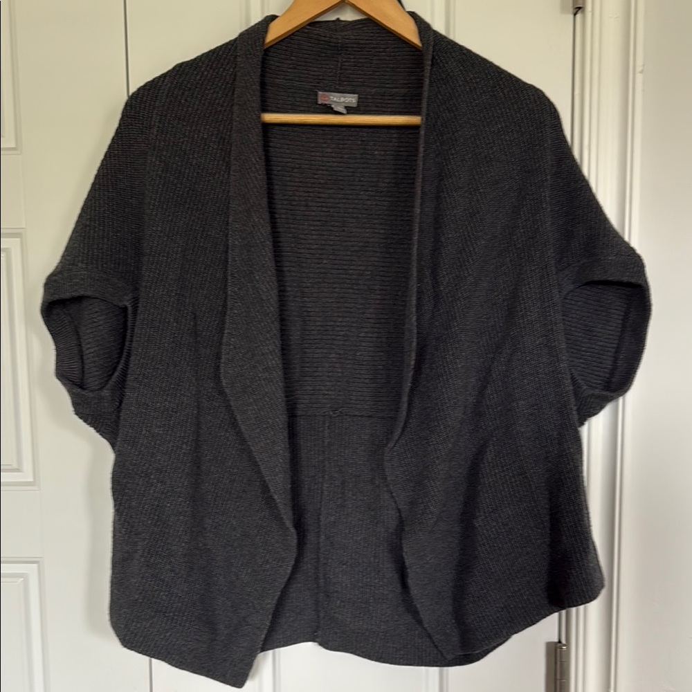Talbots Gray Open-Front Women's Sweater